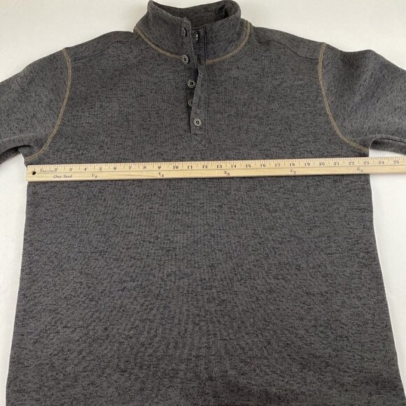 Weatherproof Vintage 1/4 Button Up Pullover Sweater Men’s L Gray Fleece Lined - Picture 3 of 11